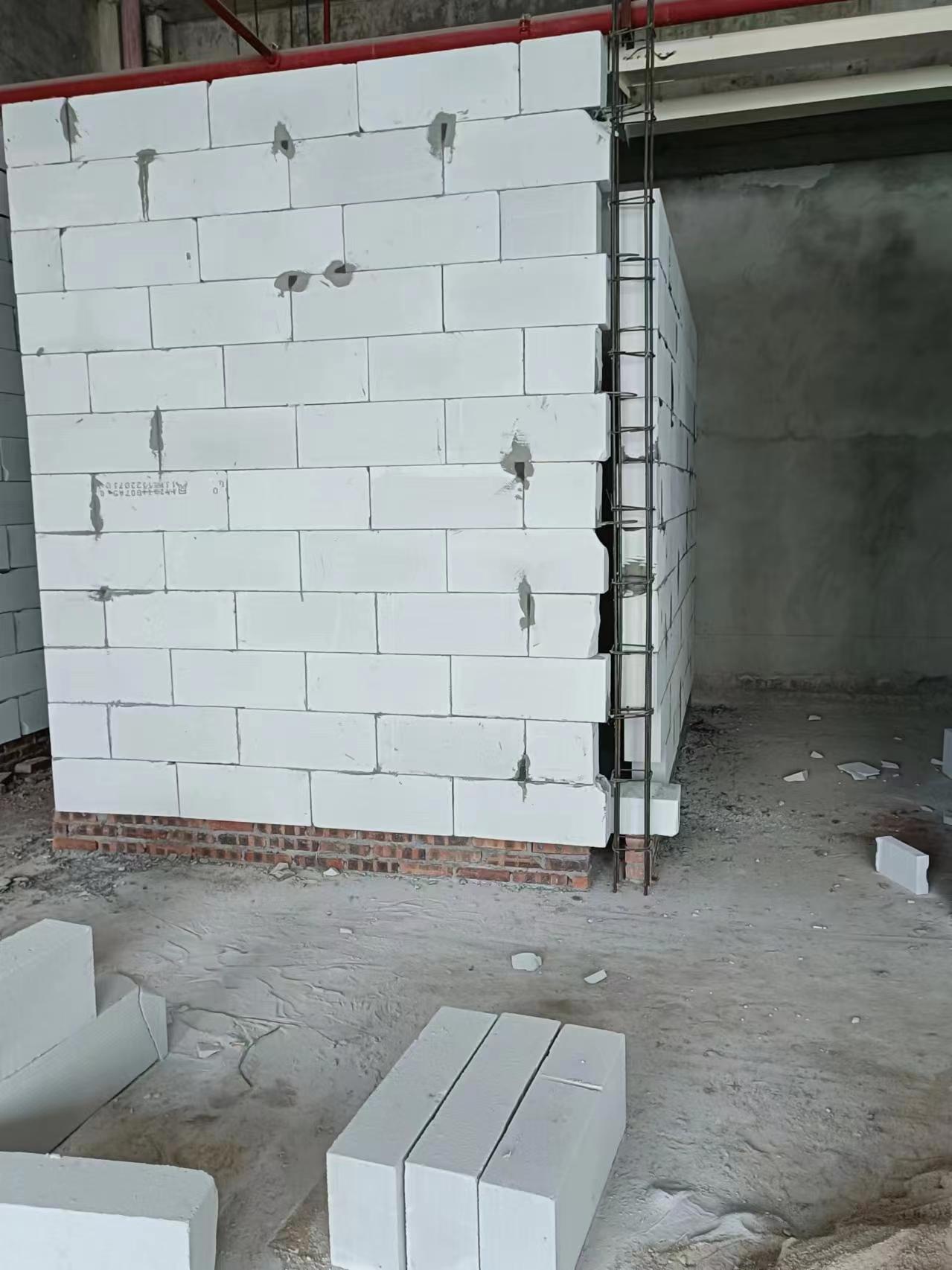 泡沫砖隔墙施工现场